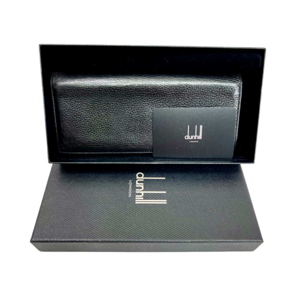 New With Box Dunhill London Black Leather Bifold Money Credit Card Wallet (62)